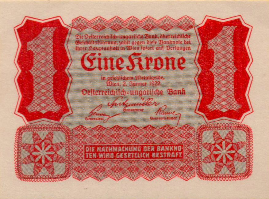 Austria 1 1922 UNC P-73